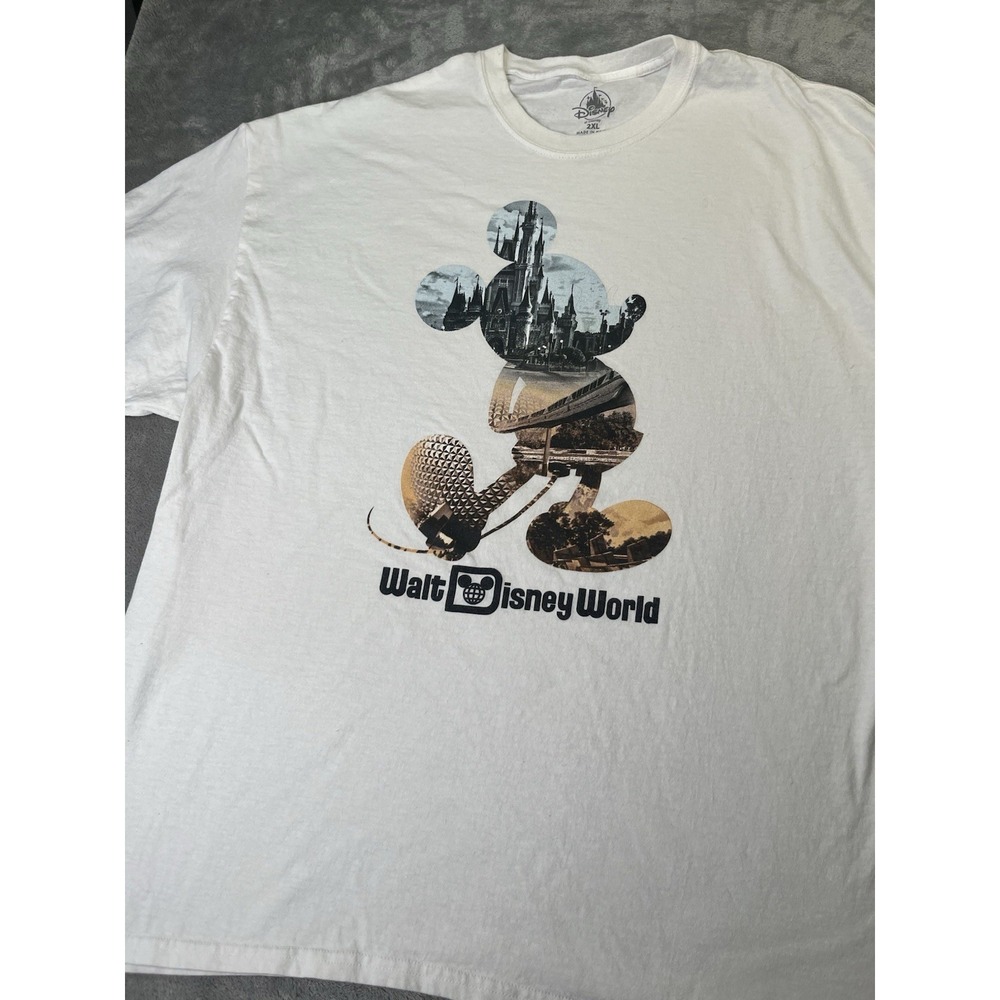 Disney Parks Walt Disney World Mickey Mouse Park Icons T-shirt Adult 2XL White